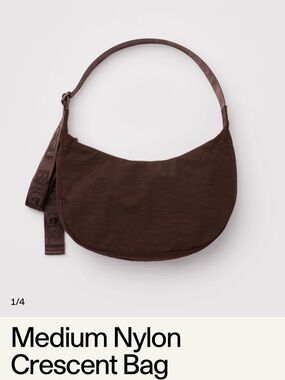 BAGGU Nylon Crescent Bag — Dark Brown